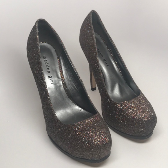 Madden Girl Tiarah Bronze Glitter Sparkle Pump 7.5 - Picture 3 of 8